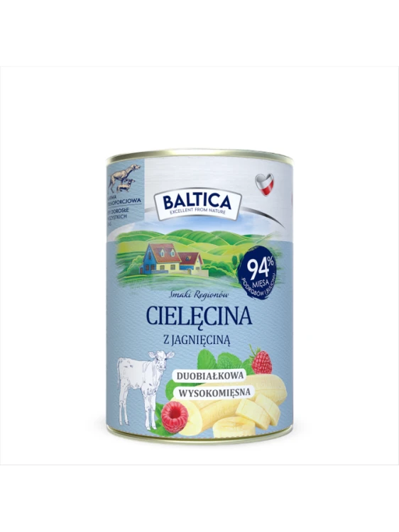 Baltica Karma mokra Cielęcina z Jagnięciną 400g puszka dla psa