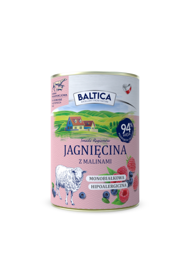 Baltica Jagnięcina z Malinami 400g karma mokra puszka