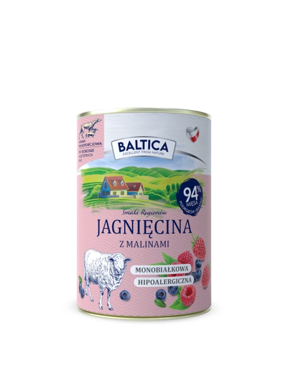 Baltica Jagnięcina z Malinami 400g karma mokra puszka
