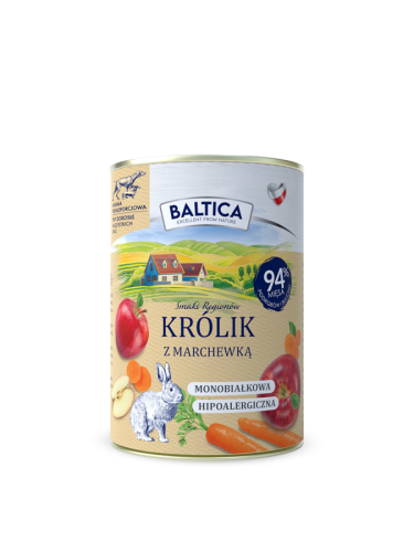 Baltica Smaki Regionów Królik z Marchewką 400g karma mokra dla psa