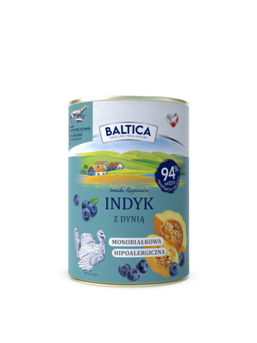 Baltica Smaki Regionów Indyk z Dynią 400g puszka