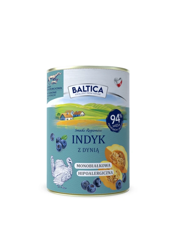 Baltica Smaki Regionów Indyk z Dynią 400g puszka