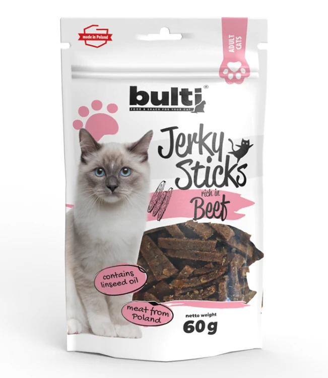 65fc40d24a843.pngBulti Jerky Sticks Wołowina 60g przysmaki dla kota