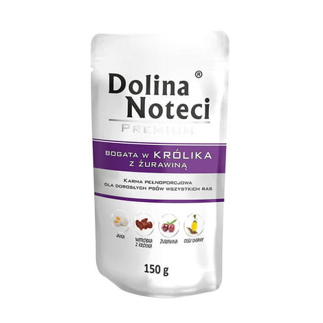 Dolina Noteci Premium Bogata w Królika z Żurawiną mokra karma dla psa 150g