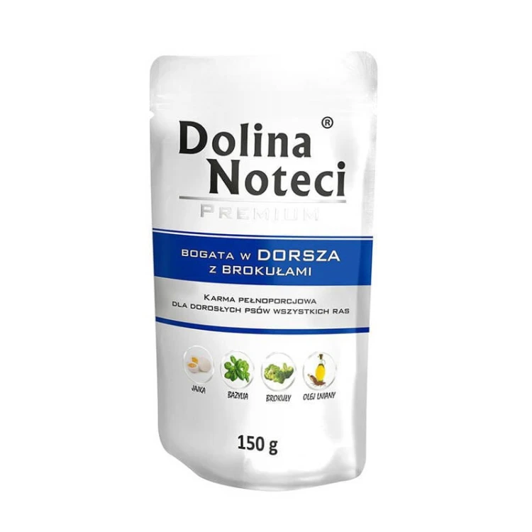 Dolina Noteci Premium Bogata w Dorsza z Brokułami mokra karma dla psa 150g
