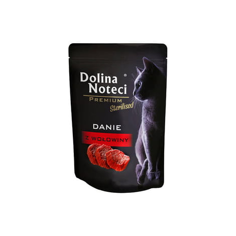 Dolina Noteci Premium Sterilised Danie z Wołowiny mokra karma dla kota sterylizowanego 85g saszetka