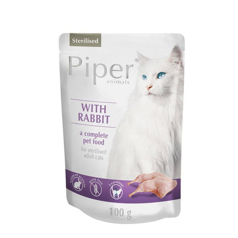 Piper Animals Sterilised z Królikiem mokra karma dla kota sterylizowanego 100g saszetka