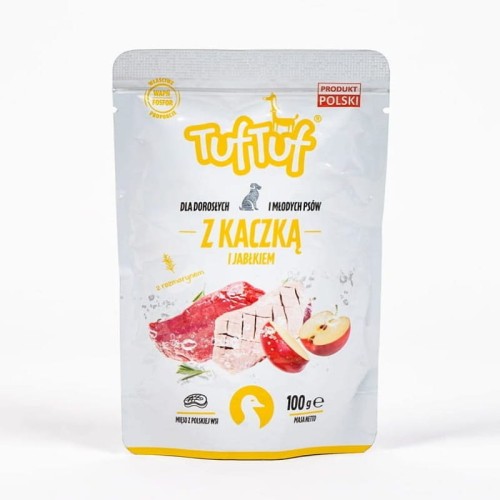 TufTuf Saszetka Kaczka z Jabłkiem 100g pełnoporcjowa karma mokra dla psa