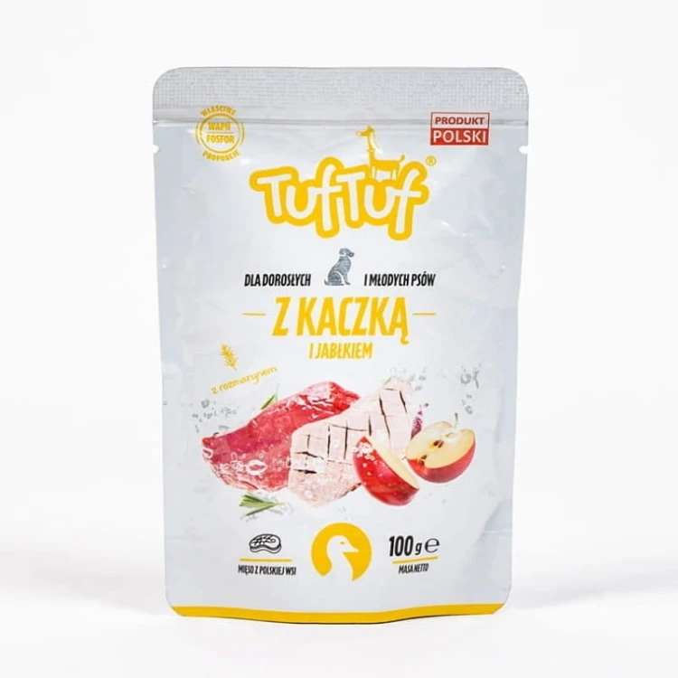 TufTuf Saszetka Kaczka z Jabłkiem 100g pełnoporcjowa karma mokra dla psa