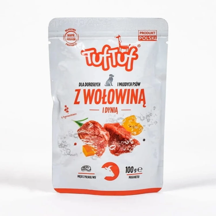 TufTuf Saszetka Wołowina z Dynią 100g pełnoporcjowa karma mokra dla psa