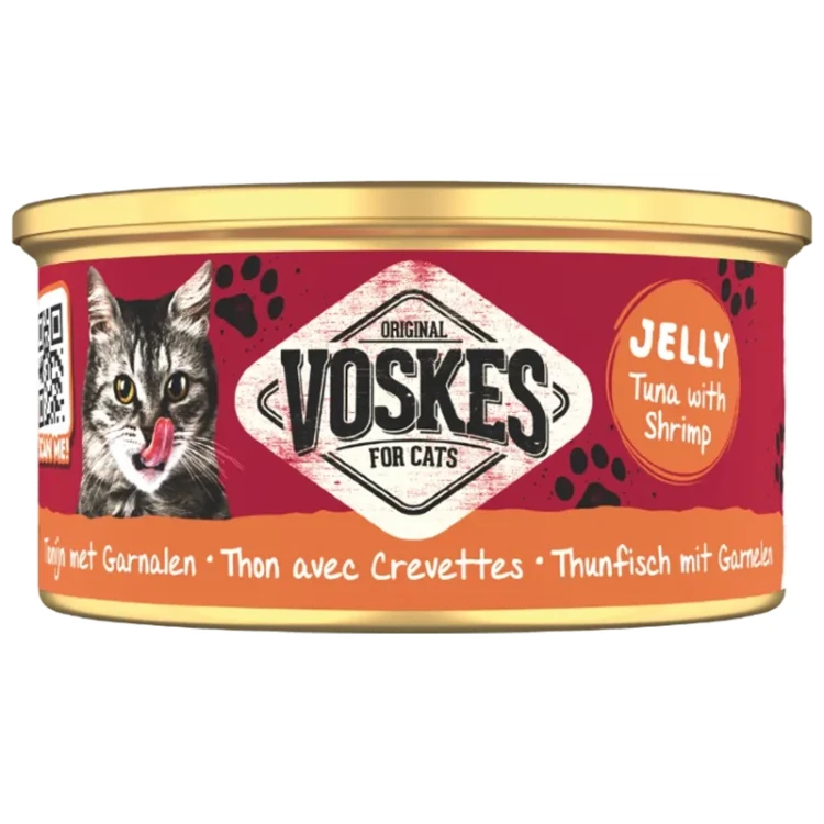 Puszka karmy Voskes Jelly Tuńczyk z Krewetkami dla kota 85g