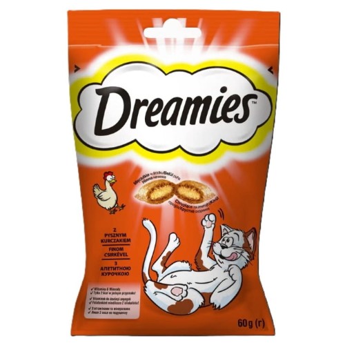 DREAMIES Przysmaki dla kota z Pysznym Kurczakiem 60g opakowanie