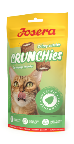 Opakowanie Josera Crunchies with Catnip 60g – bezzbożowe przysmaki z kocimiętką dla kota.
