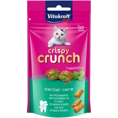 Vitakraft Crispy Crunch Dental miętowe chrupiące poduszeczki dla kota 60g opakowanie