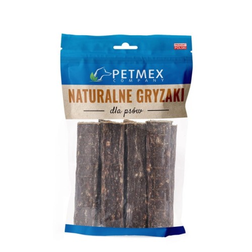 PETMEX paski wołowe – opakowanie z przezroczystym frontem i niebieską etykietą