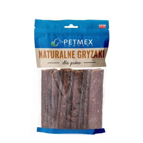 PETMEX paski z sarny – opakowanie z przezroczystym frontem i logo producenta