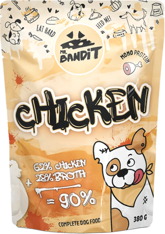 Mr. Bandit Chicken 380 g – większe opakowanie monobiałkowej karmy mokrej