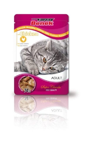 Super Benek karma mokra dla kotów dorosłych z kurczakiem w saszetce 100 g