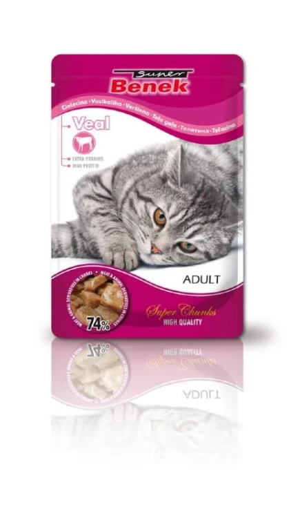Super Benek karma mokra dla kotów dorosłych z cielęciną w saszetce 100 g