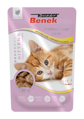 Super Benek karma mokra dla kociąt z indykiem w galarecie 100 g