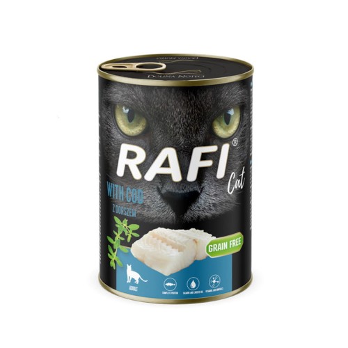Rafi mokra karma dla kota dorosłego z dorszem puszka 400 g