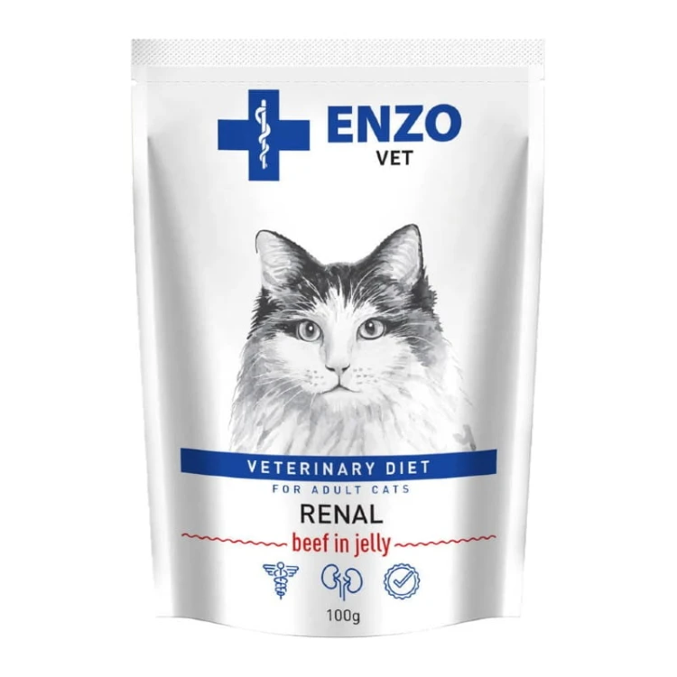 enzo vet renal z wołowiną w galaretce dla kotów opakowanie 100g