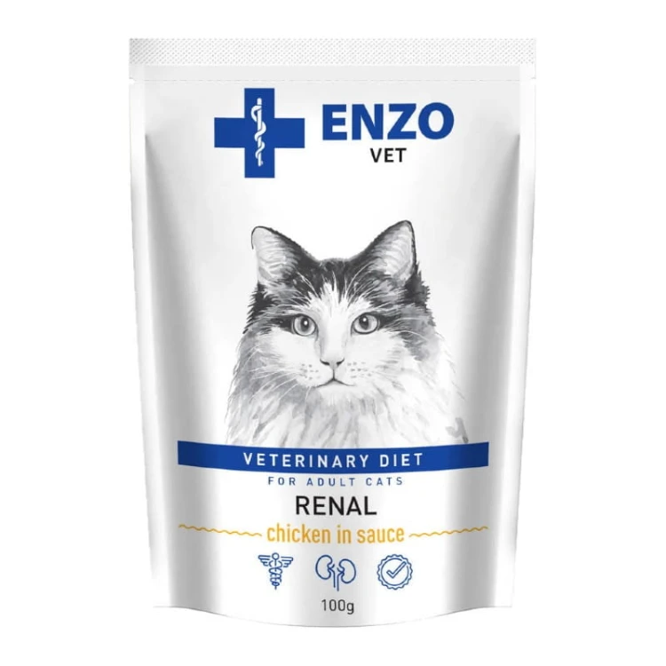 enzo vet renal z kurczakiem w sosie dla kotów opakowanie 100g