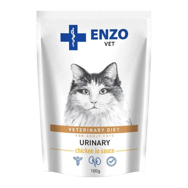 enzo vet urinary z kurczakiem w sosie dla kotów opakowanie 100g