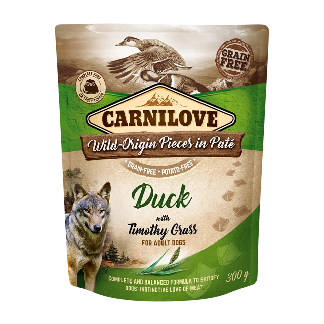 Carnilove Duck &amp; Timothy Grass karma dla dorosłych psów 300g opakowanie
