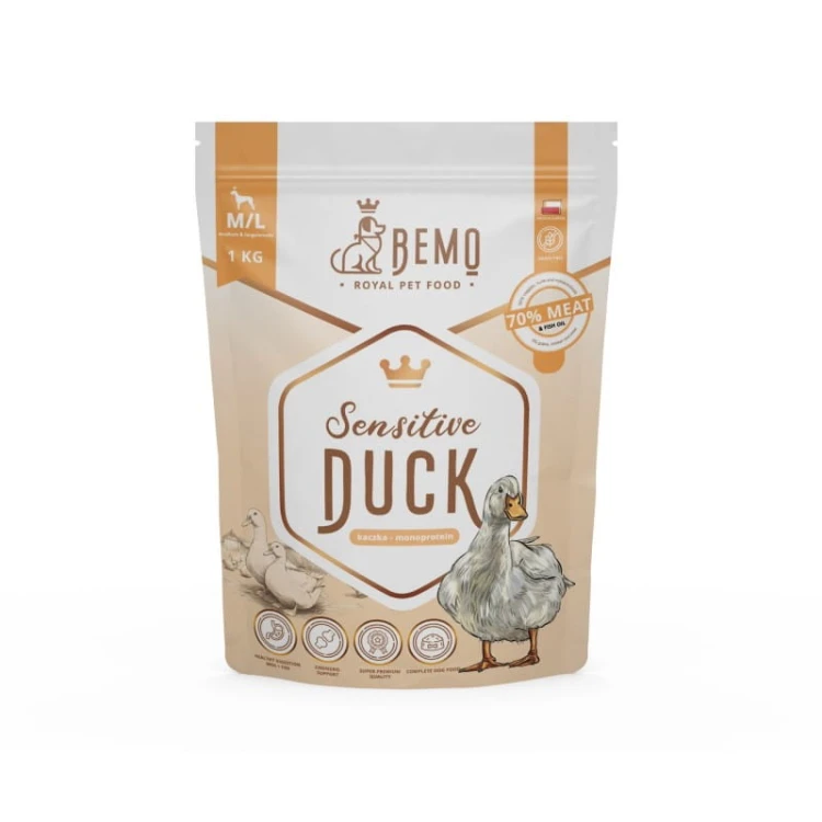 Bemo Sensitive Duck M/L – hipoalergiczna karma z kaczką, opakowanie 1 kg