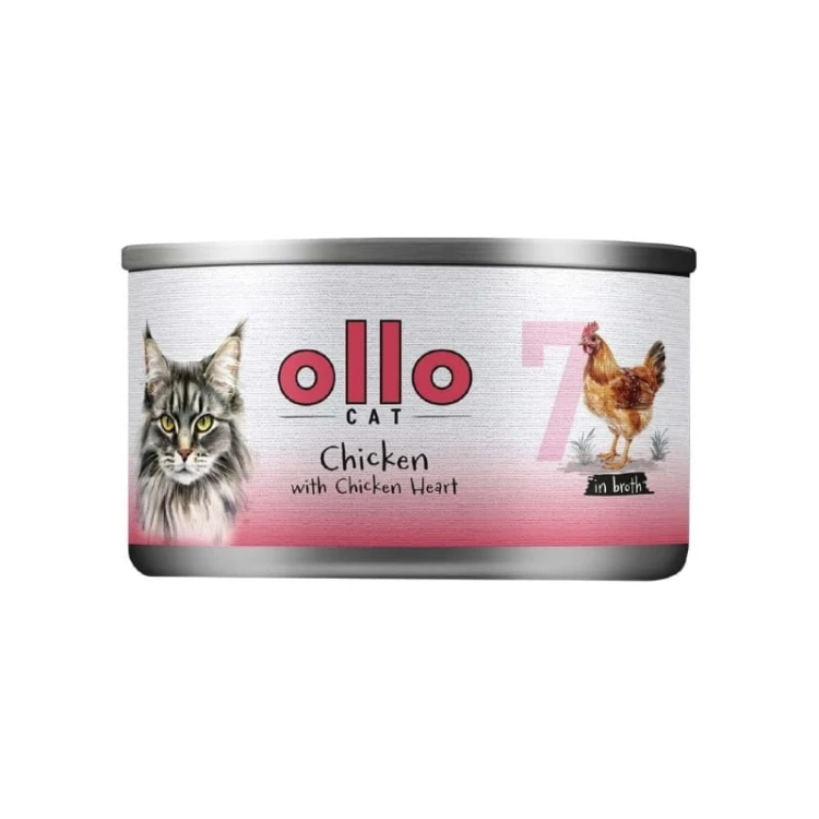 Ollo Cat nr 7 kurczak i kurze serca – puszka 70 g dla kota