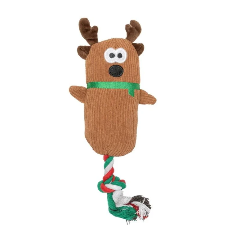 Pluszowy szarpak dla psa UNIQ PETS – pierścieniowy pierniczek z piszczałką