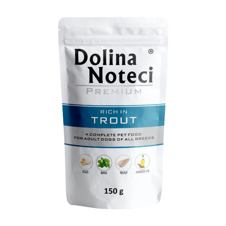 Dolina Noteci Premium bogata w pstrąga 150 g – saszetka karmy mokrej dla psa
