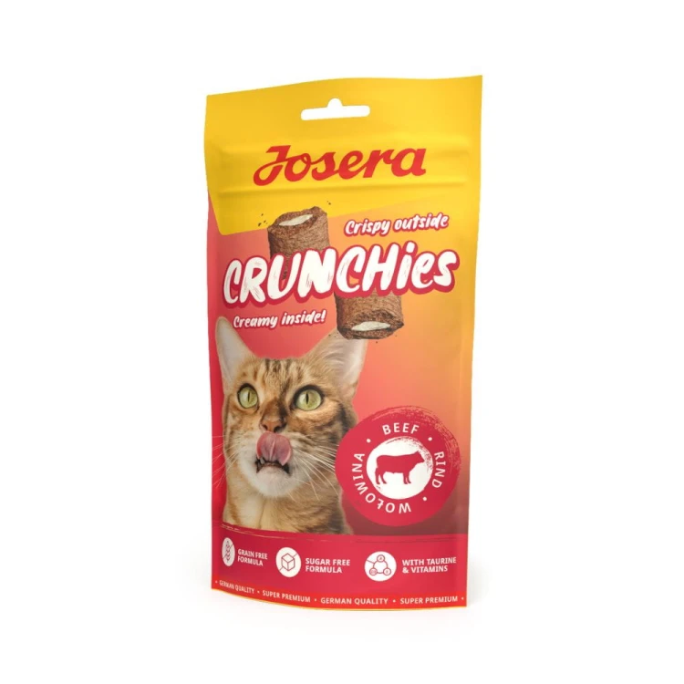 Josera Crunchies Beef 60 g – opakowanie przysmaku dla kotów z wołowiną