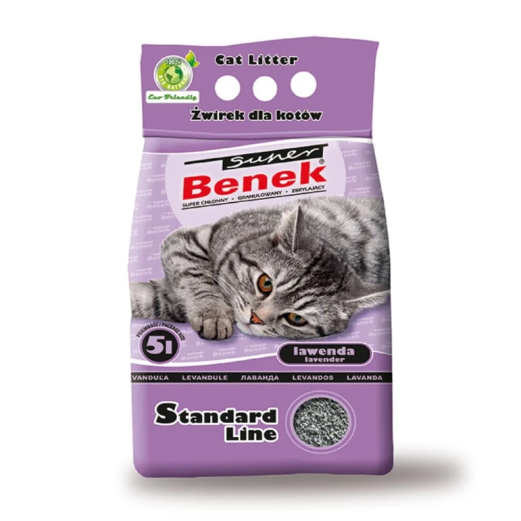 Super Benek Standard Line Lawenda 5 l – opakowanie żwirku dla kota
