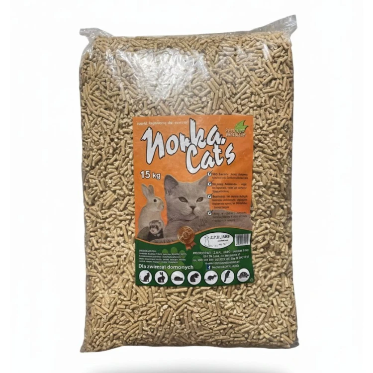 Norka Cat's Pellet 15 kg – opakowanie żwirku drewnianego