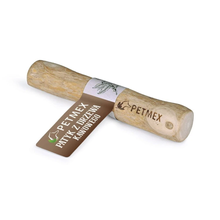 PETMEX patyk z drzewa kawowego M – widok patyka z oznaczeniem producenta