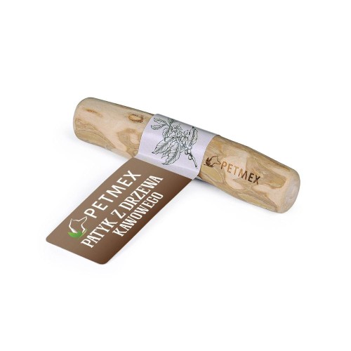 PETMEX patyk z drzewa kawowego S – gryzak w opakowaniu z etykietą