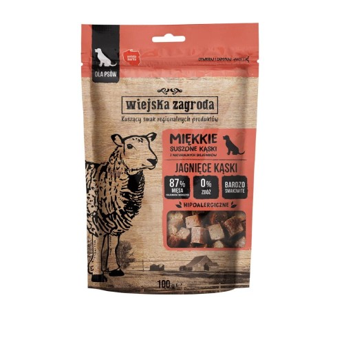Wiejska Zagroda Przysmak dla psa Jagnięce kąski 100 g – opakowanie przysmaku 100 g