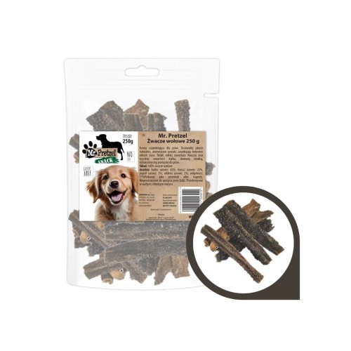 Mr. Pretzel Żwacze wołowe 12-15cm przysmak dla psa 250 g w opakowaniu