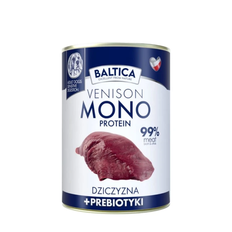 Baltica Mono Protein Venison 400g – puszka karmy mokrej dla psa