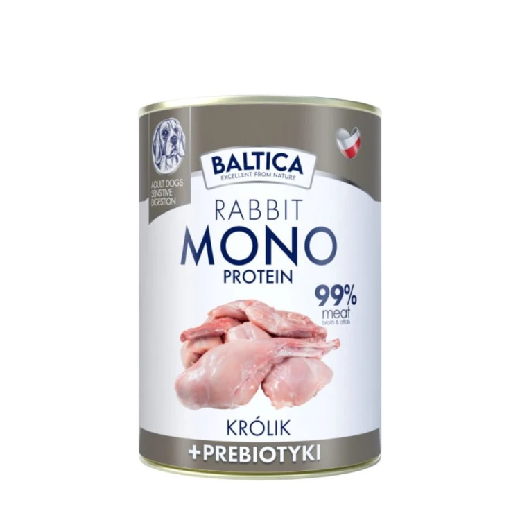 Baltica Mono Protein Rabbit 400g karma mokra dla psa puszka