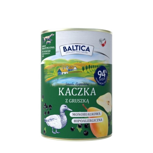 Baltica Smaki Regionów kaczka z gruszką karma mokra dla psa puszka 400 g