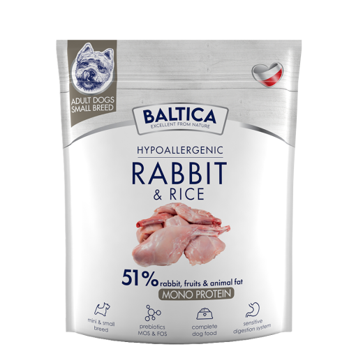 Opakowanie Baltica Hypoallergenic Rabbit &amp; Rice XS/S sucha karma dla psa
