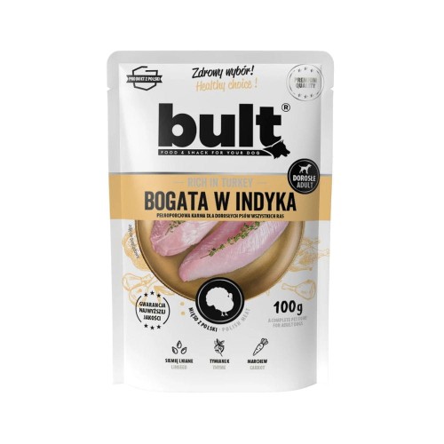 Saszetka karmy mokrej BULT z indykiem 100 g – opakowanie produktu