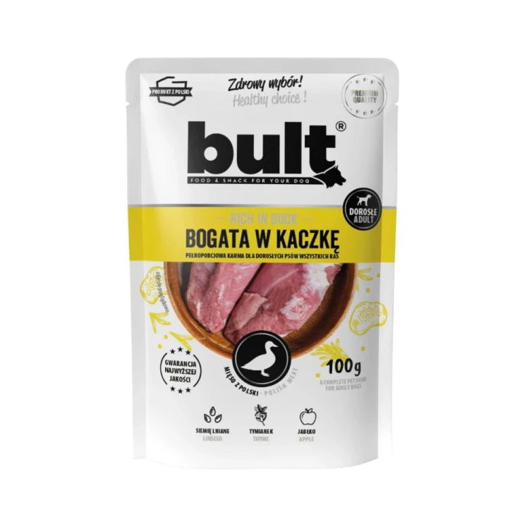 Saszetka karmy mokrej BULT z kaczką 100 g – opakowanie produktu