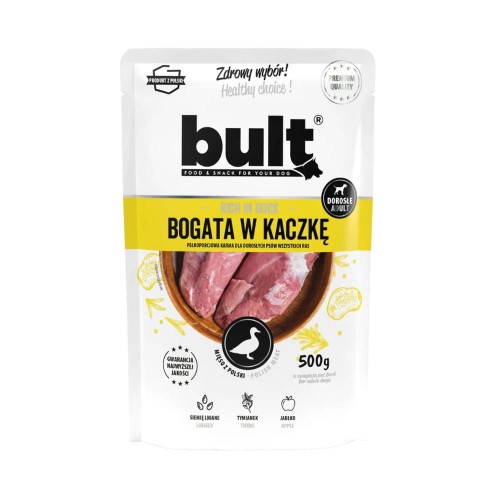 Saszetka karmy mokrej BULT z kaczką 500 g – opakowanie produktu