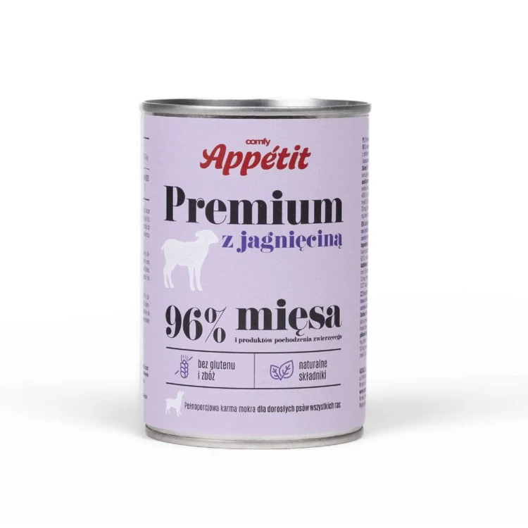 Comfy Appetit Premium Jagnięcina – puszka karmy mokrej dla psów dorosłych
