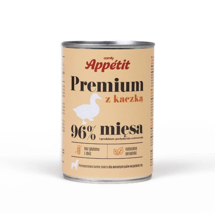 Comfy Appetit Premium Kaczka – puszka karmy mokrej dla psów dorosłych