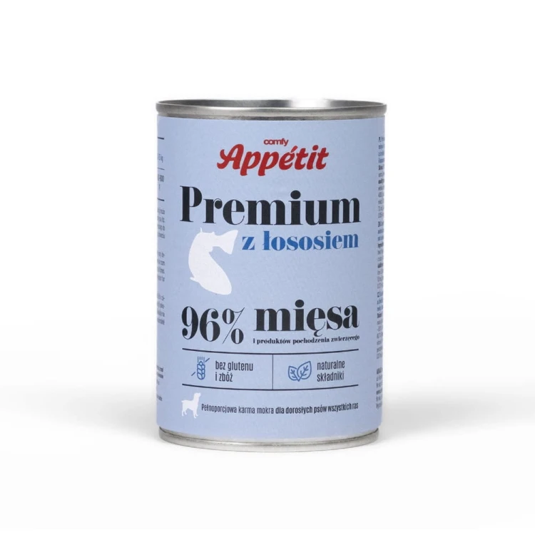 Comfy Appetit Premium Łosoś – puszka karmy mokrej dla psów dorosłych